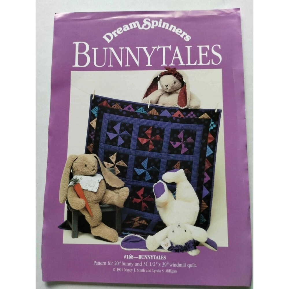168 Dream Spinners Bunny Tales Sewing Pattern for 20" Beanbag Bunny & Wall Quilt